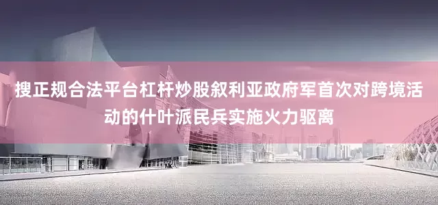 搜正规合法平台杠杆炒股叙利亚政府军首次对跨境活动的什叶派民兵实施火力驱离
