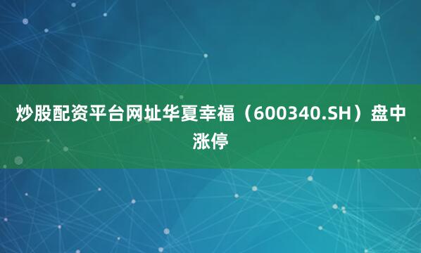 炒股配资平台网址华夏幸福（600340.SH）盘中涨停