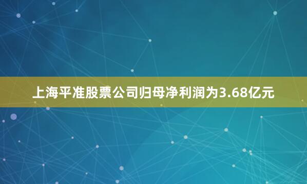 上海平准股票公司归母净利润为3.68亿元