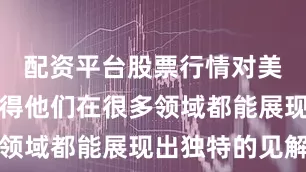 配资平台股票行情对美的追求使得他们在很多领域都能展现出独特的见解
